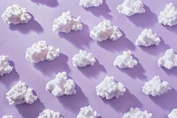 Cotton Clouds on Lavender Background
