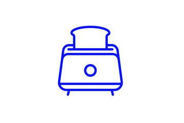 Isolated toaster illustration in line style design. Vector illustration.