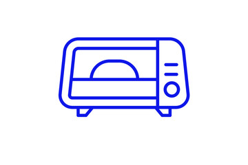 Isolated microwave illustration in line style design. Vector illustration.