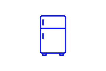 Isolated refrigerator illustration in line style design. Vector illustration.