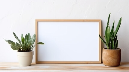 Wooden Frame with Grass Floor and Wall Decoration