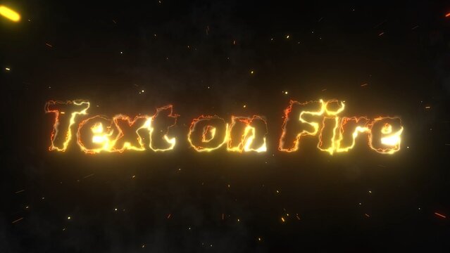 Powerful Text On Fire Title Intro