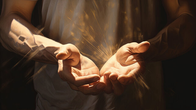 The luminous condition of the human soul depicted as hands radiating light