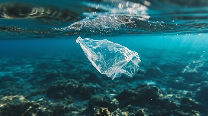 Fototapeta premium Garbage, plastic in the ocean.