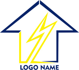 Home logos and lightning flashes suitable for corporate logos, commercial businesses and everything else