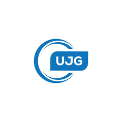 modern minimalist UJG monogram initial letters logo design