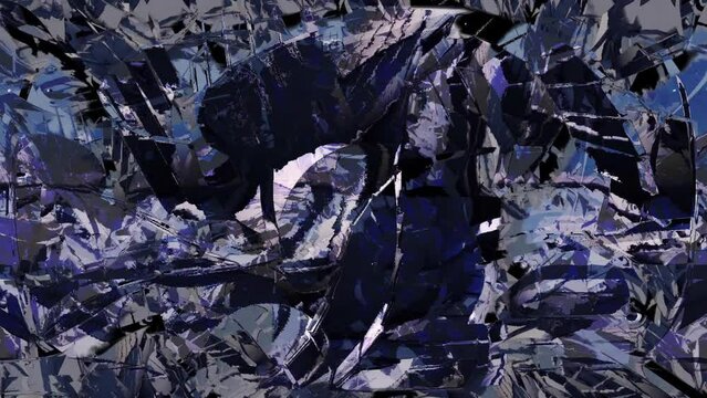 Abstract Digital Artwork with Blue and Black Dynamic Shapes