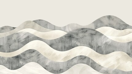 Abstract art landscape banner design with brush stroke watercolor texture modern in grey.