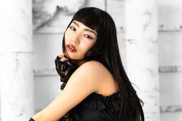 Obraz premium ゴスロリ服を着た女性