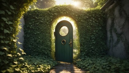 A Realistic Image Of A Secret Garden Door   (1)