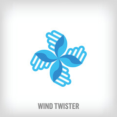 Creative wind turbine and renewable energy logo. Uniquely designed color transitions. Technology and ecology logo template vector.