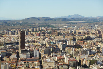 Obraz premium The panorama from Santa Barbara castle, Alicante, Spain