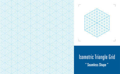 『 アイソメトリック シームレスシェイプ 』 ( スウォッチに六角形タイルで登録すると、サイズ調整可能な美しいグリッドパターンを作成可能。） “ Isometric Seamless grid shape ”  - obrazy, fototapety, plakaty