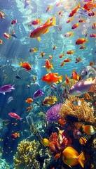 Obraz na płótnie Canvas fish swimming in the aquarium