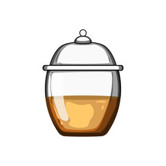 dessert honey jar cartoon. nature realistic, comb piece, cell hand dessert honey jar sign. isolated symbol vector illustration