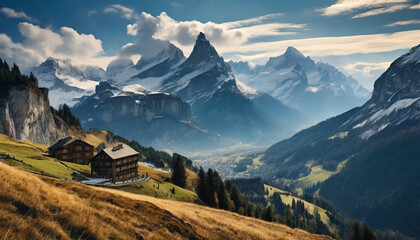 Fototapeta na wymiar Breathtaking Mountain Views in Switzerland