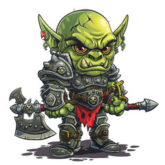 Savage Orc Creature Character Design for T-Shirt