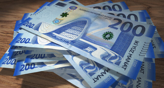 Azerbaijan manat 200 ILS banknote money 3d illustration