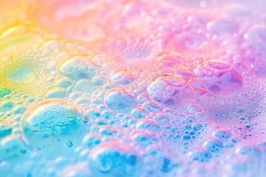 The image is of a colorful, bubbly