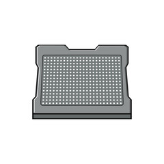 businessman laptop stand cartoon. ergonomic computer, work executive, using african businessman laptop stand sign. isolated symbol vector illustration