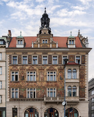 Fototapeta na wymiar Stunning exterior of a historic structure in Prague.