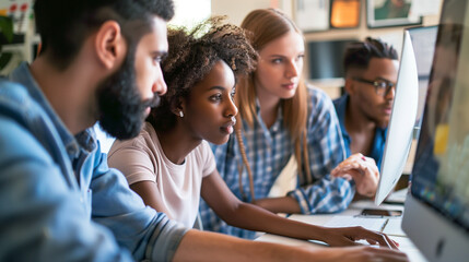 Obraz premium Teamwork in the company on the project