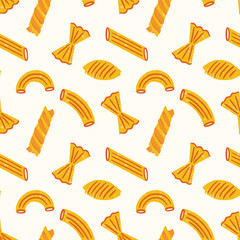 Simple pasta pattern. Print for greeting card, wrapping paper, textile, wallpaper and invitation background.