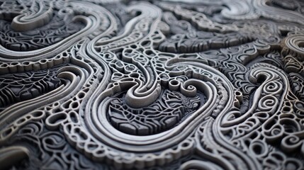 Carved cement pattern. Generative AI