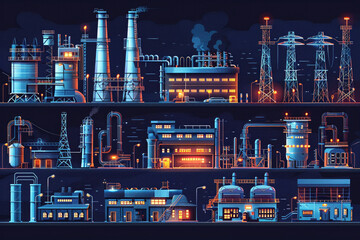 Detailed set of power plants and substations