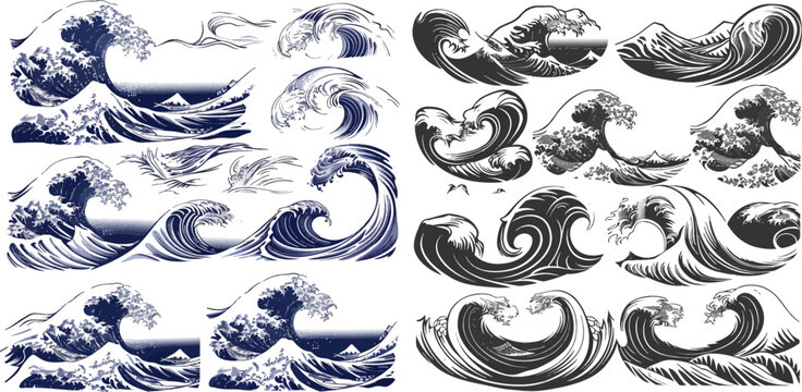 Tsunami storm, sea wave motion