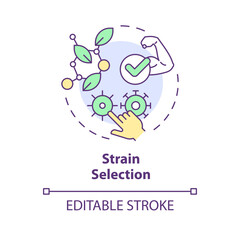 Strain selection multi color concept icon. Selective agriculture, seed modification. Genetic modification. Round shape line illustration. Abstract idea. Graphic design. Easy to use in blog post