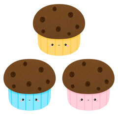 Cute Banana Cupcakes Cartoon Cute Muffin Cupcakes Cartoon Set Collection Cute Cupcakes Set