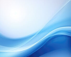 Blue background vector presentation design template with abstract curved lines and soft light