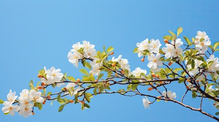 Obraz premium Flowering bush and sky. Generative AI