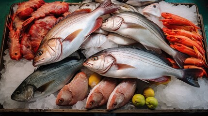 Fresh market fish. Generative AI