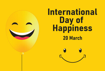 International Day of Happiness. vector graphic of international day of happiness good for international day of happiness celebration. flat design. flyer design. flat illustration. - obrazy, fototapety, plakaty