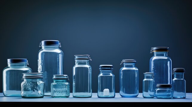 Glass jars. Generative AI