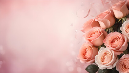 Mother Day and Women Day Abstract Background with Roses and Copyspace