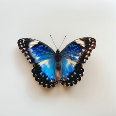 Blue Butterfly on White Background