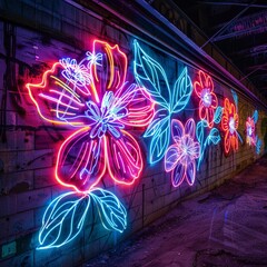 Light graffiti flowers