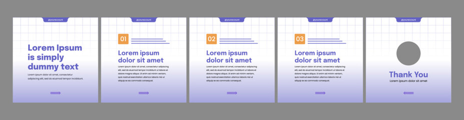 simple editable carousel template for social media posts © Rozin