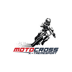 Fototapeta premium Silhouette motocross logo vector illustration design. Motocross Freestyle abstract isolated