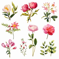 Spring floral watercolor collection