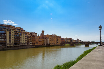 Fototapeta premium Florence, Italy - June 28, 2023: Florence, Italy on the Arno River
