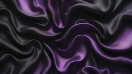 Obraz premium purple black dark silk , grainy noise grungy spray texture color gradient rough abstract retro vibe background shine bright light and glow , template empty space