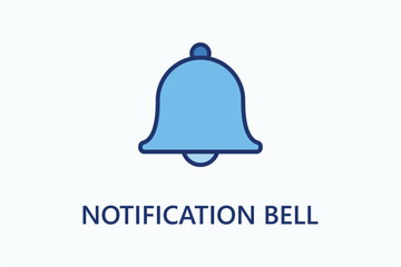 Notification bell icon or logo sign symbol vector illustration