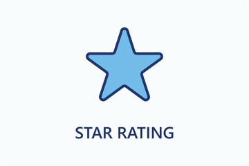 Star rating icon or logo sign symbol vector illustration