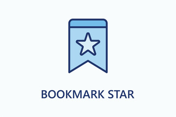 Boomark star icon or logo sign symbol vector illustration	