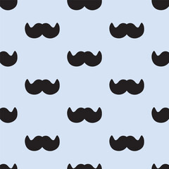 Mustaches. Seamless pattern. Happy father's day. Flat vector design. Illustration