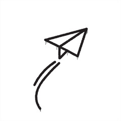 Spray Graffiti paper airplane icon isolated on white background. graffiti Paper airplane symbol with spray in black on white. Vector illustration.